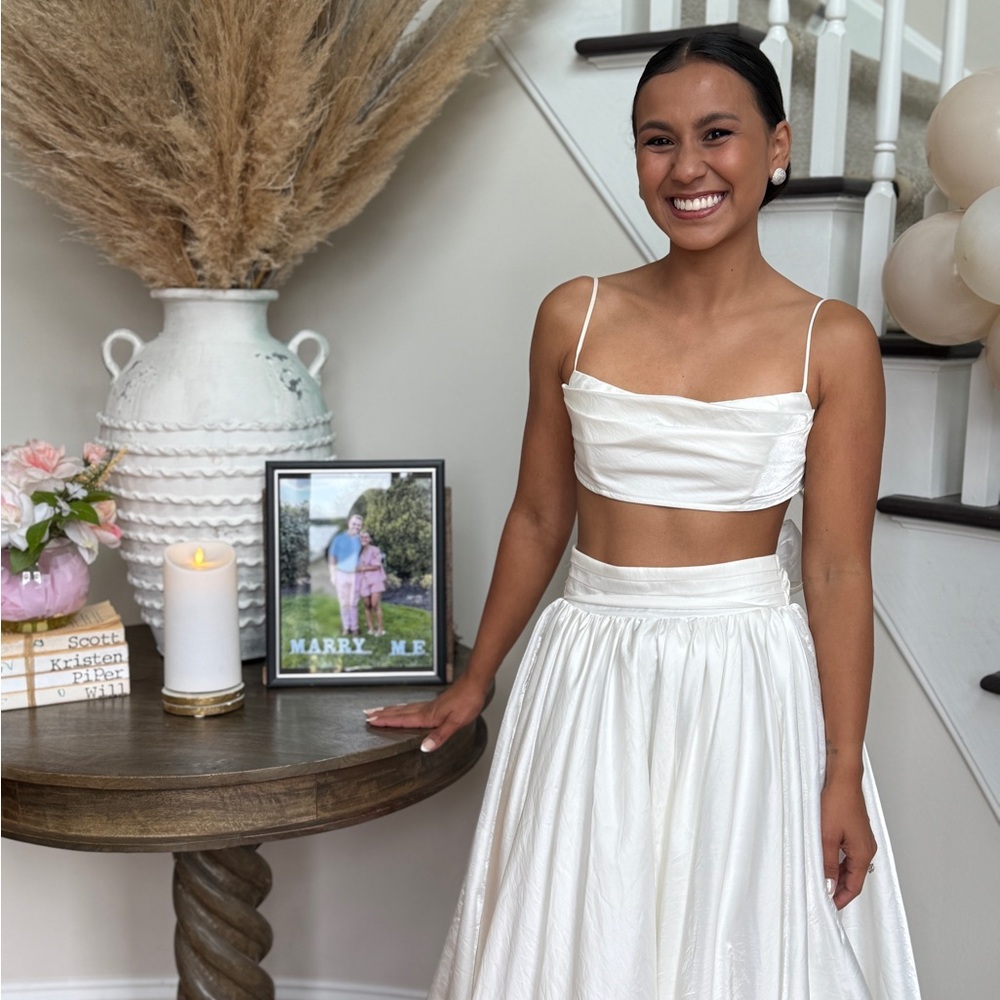 Selfie Leslie White Two-Piece Maxi Dress - Picture 4 of 5